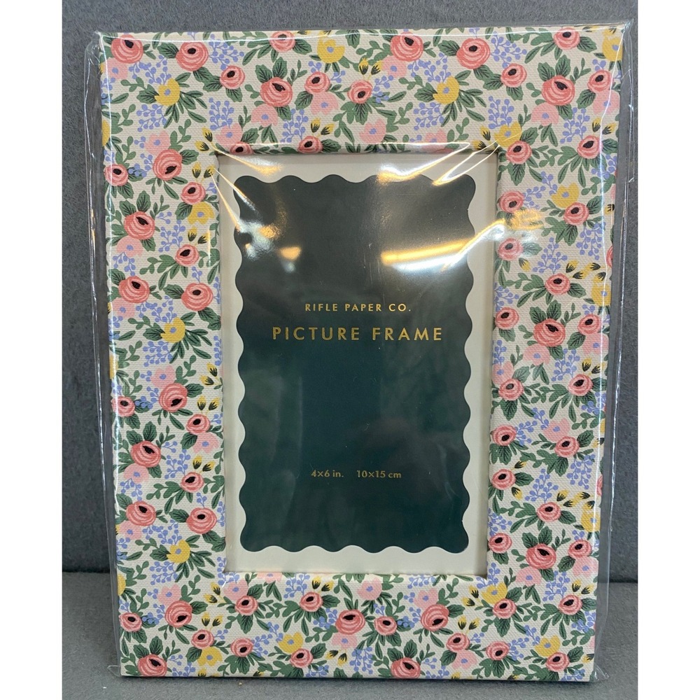 Rifle Paper Co Floral Fabric Wrapped 4x6 Picture Frame Pink Garden PFP003 NEW